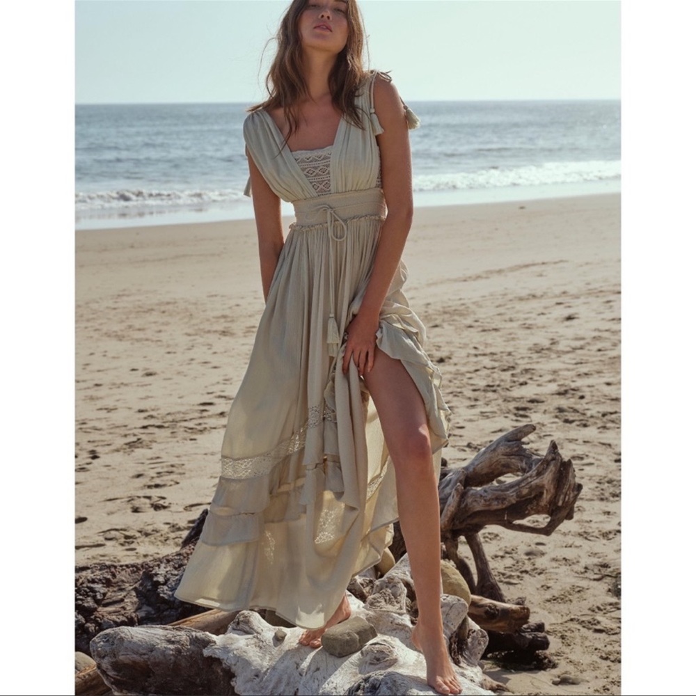 Free People Santa Maria Maxi Dress in Mint Green